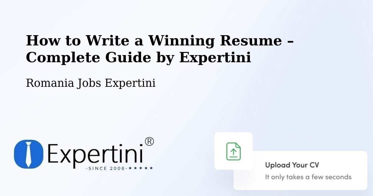 Resume Writing Guide for Job Seekers – Comuna Măicăneşti - Comuna Măicăneşti, Romania Jobs Expertini